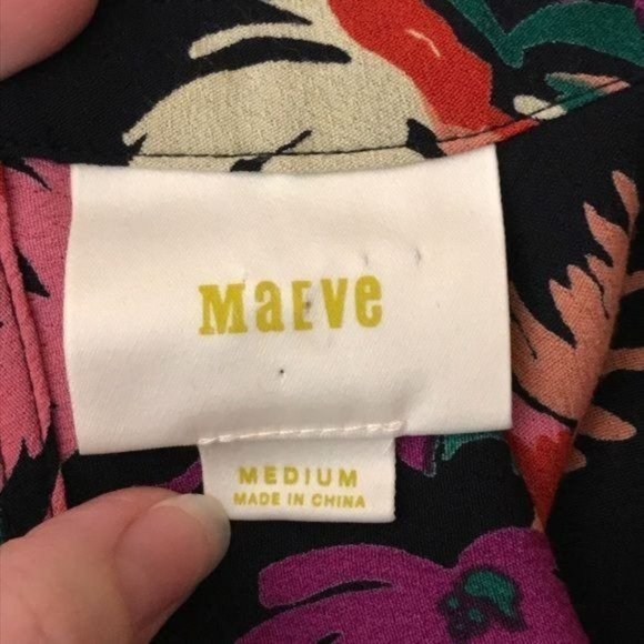 Maeve Anthropologie M choker blouse black floral - Picture 7 of 8